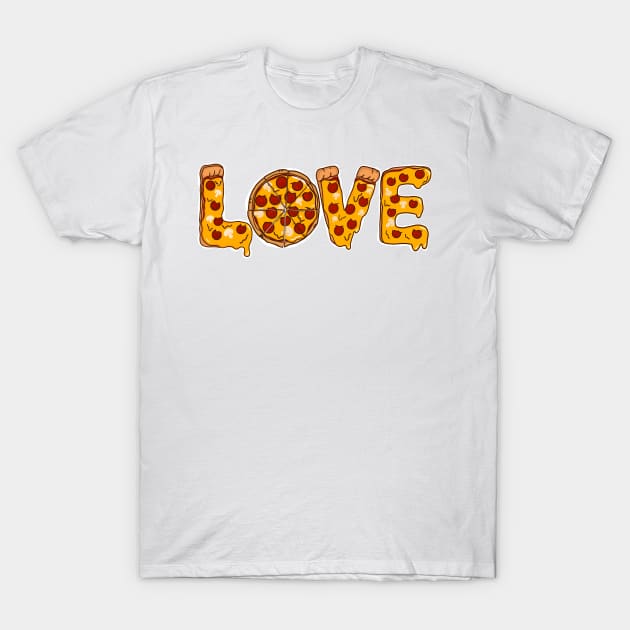 Love is Pizza Valentines day Funny T-shirt LOVE in Pizza T-Shirt by SusanaDesigns